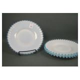 Lot of Three Fenton  Aqua Crest  8 1/4" Plates