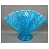Fenton Blue Opal Hobnail Fan Vase