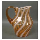 Fenton Cameo Opal Optic Swirl Creamer