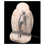 1920's Art Deco Alabaster Figural Nude Table Lamp