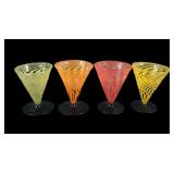 Four Bimini/ Lampl Art Deco Ftd Cocktail Glasses