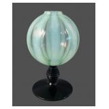1930's Art Deco Green Opal Ribbed Optic Ivy Ball