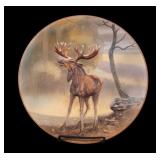 Nippon Porcelain Moose in Relief Hanging Plaque