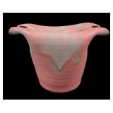 Muncie Pottery Matte Green/ Lilac Folded Top Vase