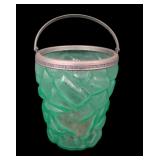 Westmoreland Art Deco Uranium Handled Ice Bucket