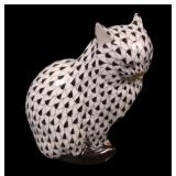 Herend Hungary Porcelain Hand Painted Sitting Cat