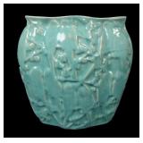1920's Munice Pottery Art Deco Love Birds Vase