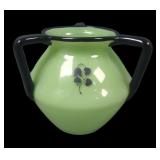 1920's Art Deco Loetz  Green Tango Handled Vase