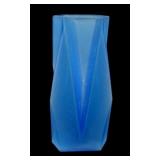 Kopp Glass Deco 'Modernistic' Blue Satin Vase
