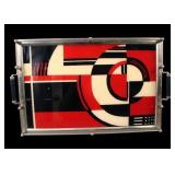 Art Deco Jazz  Age Reverse Painted Cocktail Tray