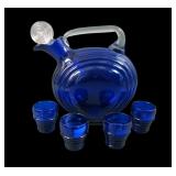 1930's Cambridge Royal Blue Nautilus Decanter Set