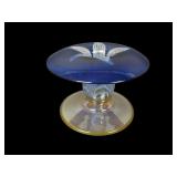 Durand Art Glass Pulled Feather Candle Holder