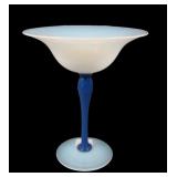 1920's Fry Foval Delft Blue High Ftd Compote