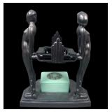 1920's Frankart Art Deco Nude Figural Smoking Set