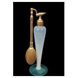 H.C.Fry Foval Jade Green Wheel Etched Perfume