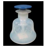 H.C. Fry Foval Small Etched Perfume Delt Blue Top