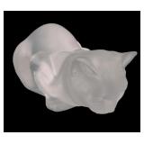 Lalique France Crystal 'Chat Couche' Figure