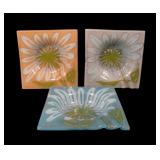 Three MCM Higgins Studio Art Glass Ash Trays