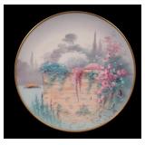 Artist Signed Pickard Pastel 'Walled Garden' Plate