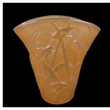 Consolidated Yellow Wash Katydid Fan Vase