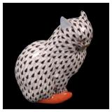 Herend Hungary Porcelain Hand Painted Sitting Cat