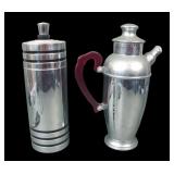 Two Art Deco Era Chrome Coctail Shakers