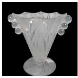 1930's Fenton San Toy Etched Panel and Ball Vase