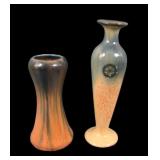 Two Signed Muncie Pottery High Gloss Vases
