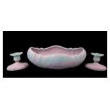 1920's Muncie Pottery Three Piece Oval Console Set