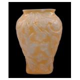 Consolidated Yellow Cased Hummingbird Vase