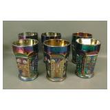 Six Fenton Purple Butterfly & Berry Tumblers