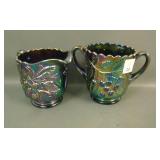 Fenton Purple Hanging Cherries Creamer & Sugar