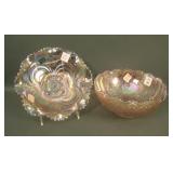 Pair of LIG Ice Pink Carnival Glass Bowls