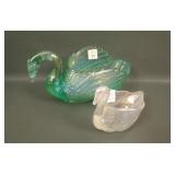 Pair of LIG and IG Carnival Glass Swans