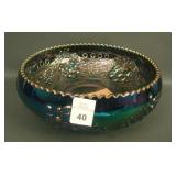 Fenton Contemp. Dk Purple Cherries Circle Bowl