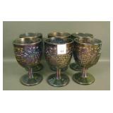 Set of Six IG Smoke Imperial Grape Goblets