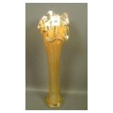 Fenton MG/Vaseline Fine Rib Vase