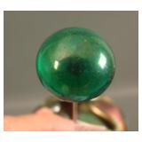 Green Plain Button Hatpin