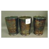 Three Fenton Blue Liliy of the Valley Tumblers