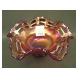 Fenton Red Two Row Open Edge Ruffled Hat