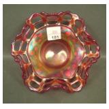 Fenton Red Two Row Open Edge Ruffled Hat