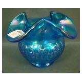 Fenton Sapphire Blue Persian Medalliion Rosebowl