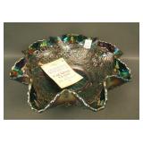 Fenton purple Cherry Circle Lg Ruffled Bowl