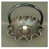 Fenton Purple Persian Medallion Handled Basket