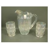 LE Smith White Moon & Stars Pitcher/2 Tumblers