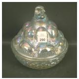 Westmoreland White Chick & Egg Covered Candy Dish