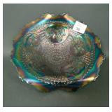 Fenton Green Horsehead Medallion JIP Ftd Bowl