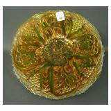 Fenton Green Lotus & Grape Plate