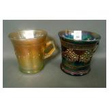 Pair of Fenton Orange Tree Shaving Mugs