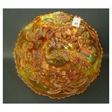 Fenton Dark Marigold Peacock @ Urn Plate